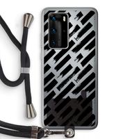 Zwarte vegen: Huawei P40 Pro Transparant Hoesje met koord