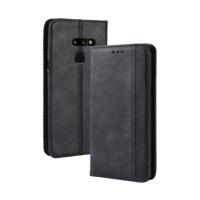 Magnetische gesp retro textuur horizontale Flip lederen case voor LG G8 ThinQ met houder & card slots & portemonnee (zwart)