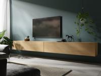 Tv-meubel KINGSTON 2 klapdeuren 280 cm eik