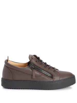 Giuseppe Zanotti baskets Nicki à détails de zips - Marron