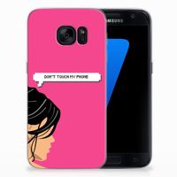 Samsung Galaxy S7 Silicone-hoesje Woman Don't Touch My Phone - thumbnail