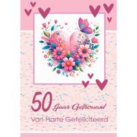 Wenskaarten 50 jr getrouwd pak a 10 stuk Wenskaarten 50 jr getrouwd pak a 10 stuk