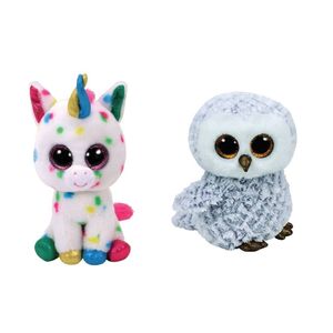 Ty - Knuffel - Beanie Boo's - Harmonie Unicorn & Owlette Owl