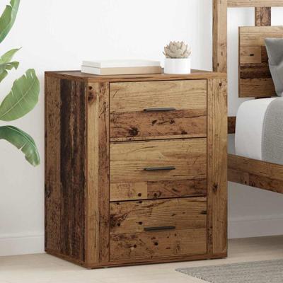 Nachtkastje met lade Oud hout 50 x 36 x 60 cm Bewerkt hout