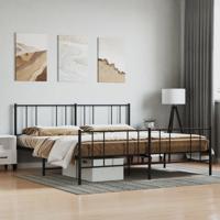 Bedframe met hoofd- en voeteneinde metaal zwart 183x213 cm