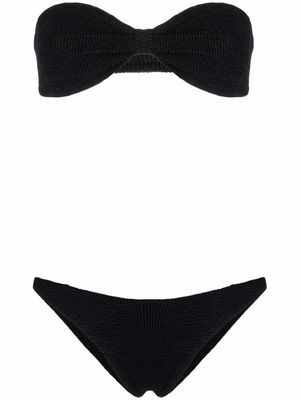Hunza G bikini bandeau Jean à effet froissé - Noir