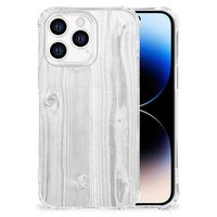 iPhone 14 Pro Stevig Telefoonhoesje White Wood - thumbnail