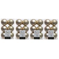 Kerstballen - 48x - licht parel/champagne - 6 cm - kunststof - mat/glans