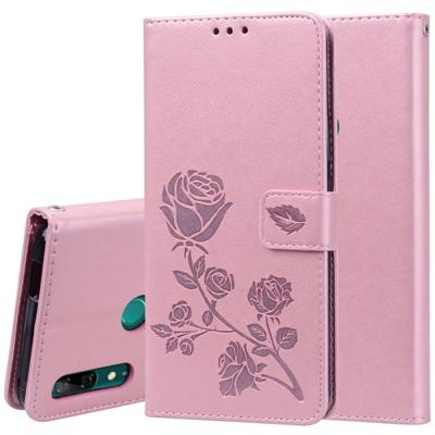 Rose reliëf horizontale Flip PU lederen draagtas voor Huawei P Smart Z met houder & kaartsleuven & portemonnee (Rose goud)