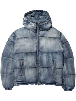 Purple Brand doudoune zippée à capuche - Bleu