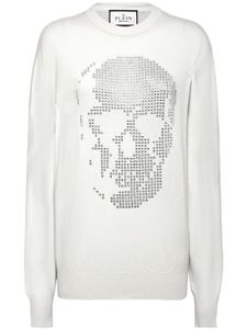 Philipp Plein sweat à ornements en cristal - Blanc