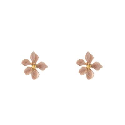 Day&Eve Oorbellen Enamel Flower Pink | Goud
