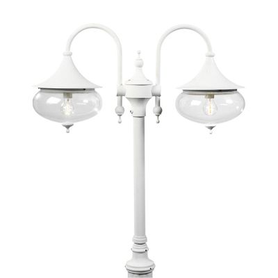 Lantaarnpaal Libra 2 lichts armatuur Draco lantaarnpaal wit 620-250 + 579-250