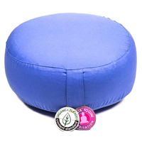 Yogi & Yogini Meditatiekussen Rond Katoen Blauw - 33 x 17 cm