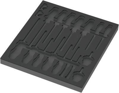 Wera 9810 Schuimrubberen inzetstuk voor schroevendraaiers Set 1, zonder gereedschap, 344 x 30 x 392 mm - 05137310001