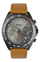 Heren Boss Intensity chronograaf lederen bandhorloge, 44 mm