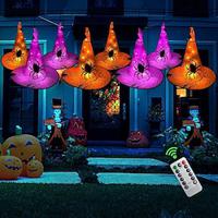 8 stks halloween gloed heksenhoed afstandsbediening buiten boom hangende lichten 40 led batterij aangedreven halloween feest tuin tuin balkon decoratie Lightinthebox - thumbnail