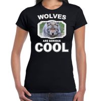 T-shirt wolves are serious cool zwart dames - wolven/ wolf shirt 2XL  -