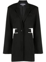 Jacquemus robe boutonnée Bari à découpes - Noir