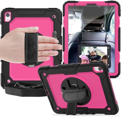 Schokbestendige zwarte silicagel + kleurrijke PC beschermende case voor iPad Pro 11 inch (2018) met houder & schouderriem & hand riem & pen sleuf (Ro