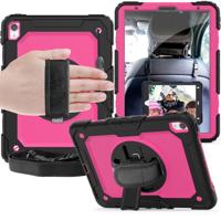Schokbestendige zwarte silicagel + kleurrijke PC beschermende case voor iPad Pro 11 inch (2018) met houder & schouderriem & hand riem & pen sleuf (Ro