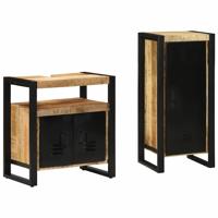 Badkamermeubelset met plank 2 pcs Bruin Massief Mango Hout