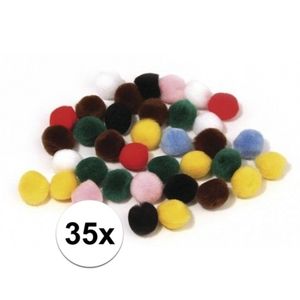 Hobby pompons 25 mm gekleurd   -