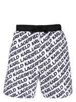 Karl Lagerfeld short de bain à logo Diag imprimé - Blanc