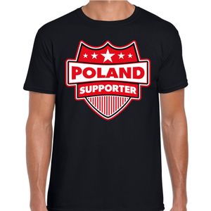 Polen / Poland schild supporter t-shirt zwart voor heren