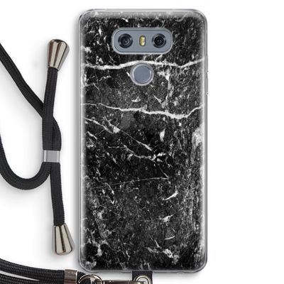 Zwart marmer: LG G6 Transparant Hoesje met koord