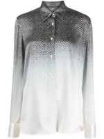 Ermanno Scervino chevron-knit gradient silk shirt - Noir - thumbnail