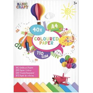 Gekleurd papier - 40x vellen - A4-formaat - knutselpapier/tekenpapier   -