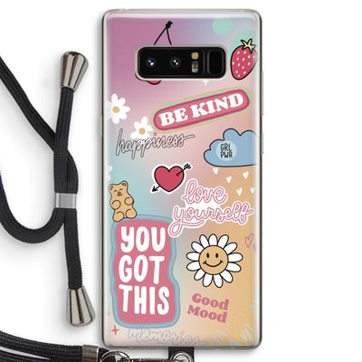 Positivity: Samsung Galaxy Note 8 Transparant Hoesje met koord