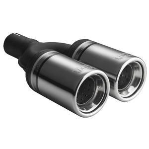 Ulter Sport Uitlaatsierstuk - Dubbel Rond 80mm - Lengte 160mm - Montage ->50mm - RVS USN207K