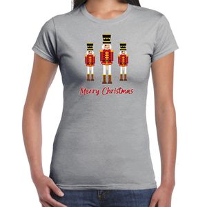 Fout kersttrui t-shirt voor dames - Notenkrakers - grijs - piemel/penis