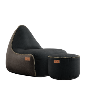 Canvas Lounge Chair & Pouf