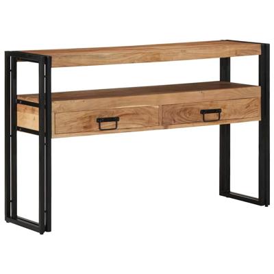 Wandtafel met lade Bruin 120 x 33 x 75 cm Massief acaciahout