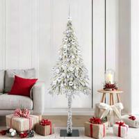 VidaXL Kerstboom met 300 led met standaard wit 180 cm pe en staal