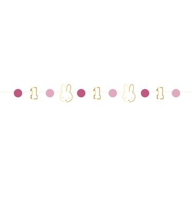 Kinderstoelversiering 1 Jaar Nijntje Roze (80cm)