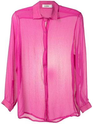 Amir Slama chemise transparente en soie à effet froissé - Rose