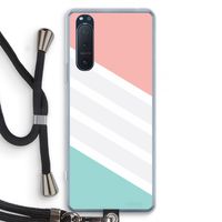 Strepen pastel: Sony Xperia 5 II Transparant Hoesje met koord
