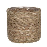 Plantenpot - rotan - bruin - plantenmand - 12 x 12 cm