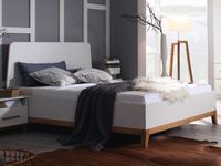 Bed CARLINO 160x200 cm wit/eik massief