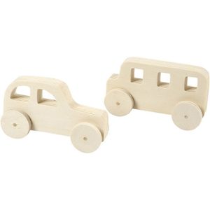 2 houten auto's