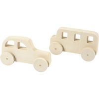 2 houten auto's