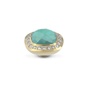 Melano Vivid Border CZ Steentje Amazonite Goud