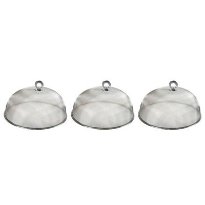 Cosy & Trendy Voedselkap - 3x - rond - 30 cm - grijs - metaal - vliegenkap - tegen insecten