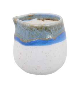 Handgemaakt Schenkbakje uit Japan - Wit met Blauw en Groen