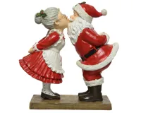 kaemingk Kerstman en kerstvrouw 9x20x20cm rood