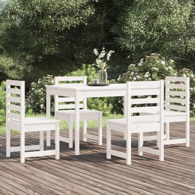 5-delige Tuinset massief grenenhout wit